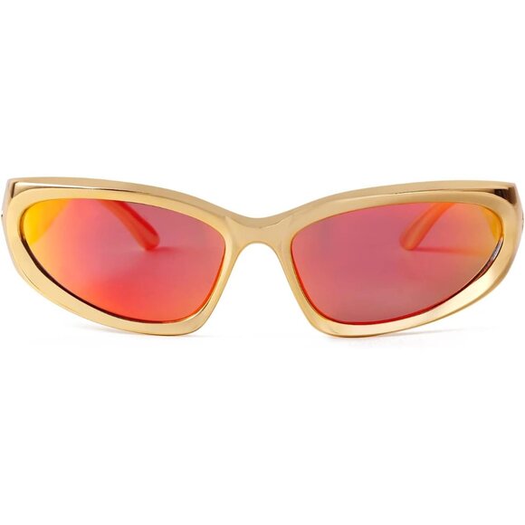 Wrap Around Sunglasses Women's Men Trendy Y2K Futuristic Rave Gear - Picture 5 of 7